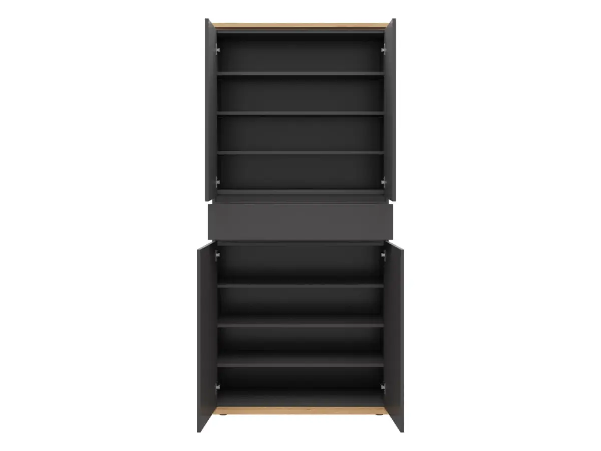 Mueble para pasillo Yamael 90 cm con 4 puertas y un cajón grafito