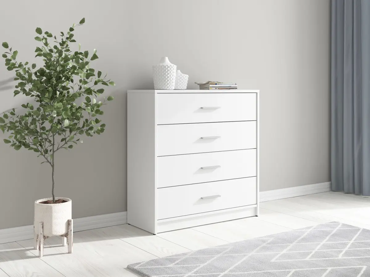 Комод Nepo Plus 80 см с 4 ящиками белый