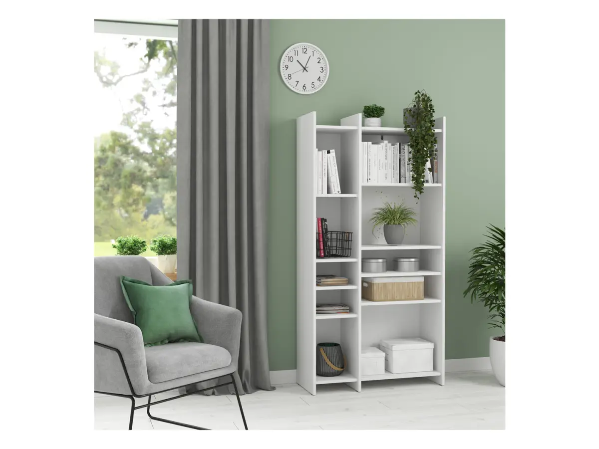 Стелаж Benny 80 см з 8 полицями білий