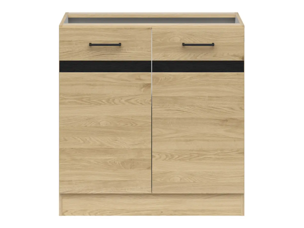 Armario bajo de cocina Junona Line 80 cm con 2 puertas roble bernstein