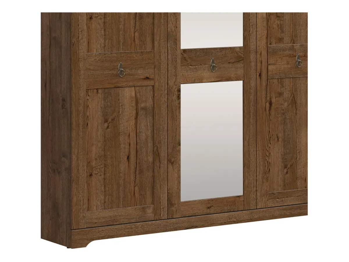 Armario de tres puertas Patras 153 cm con espejo roble april