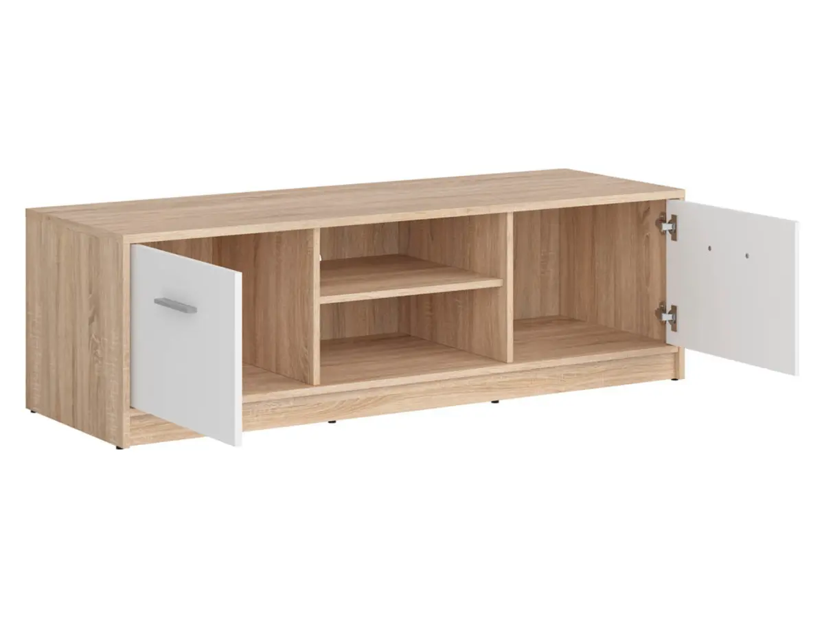 Mueble RTV Nepo Plus 138 cm con 2 puertas y un estante roble sonoma/blanco