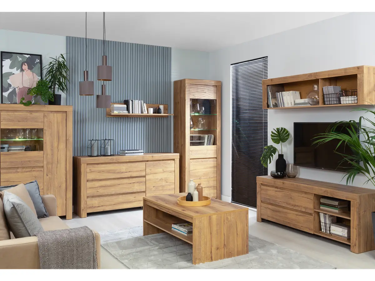 Vitrina Holten 68 cm con 2 puertas roble waterford