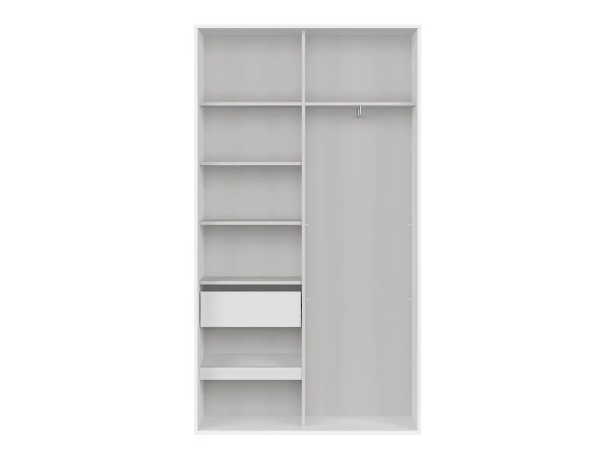 Armario de puertas correderas Flex 120 cm con espejo blanco brillo