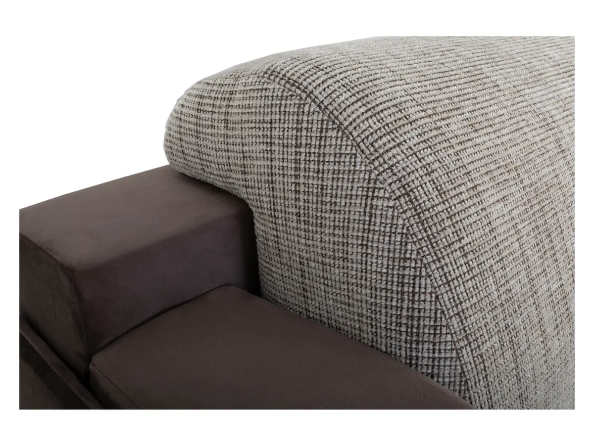 Sofá rinconera universal Merin con función de cama y 2 arcones marrón