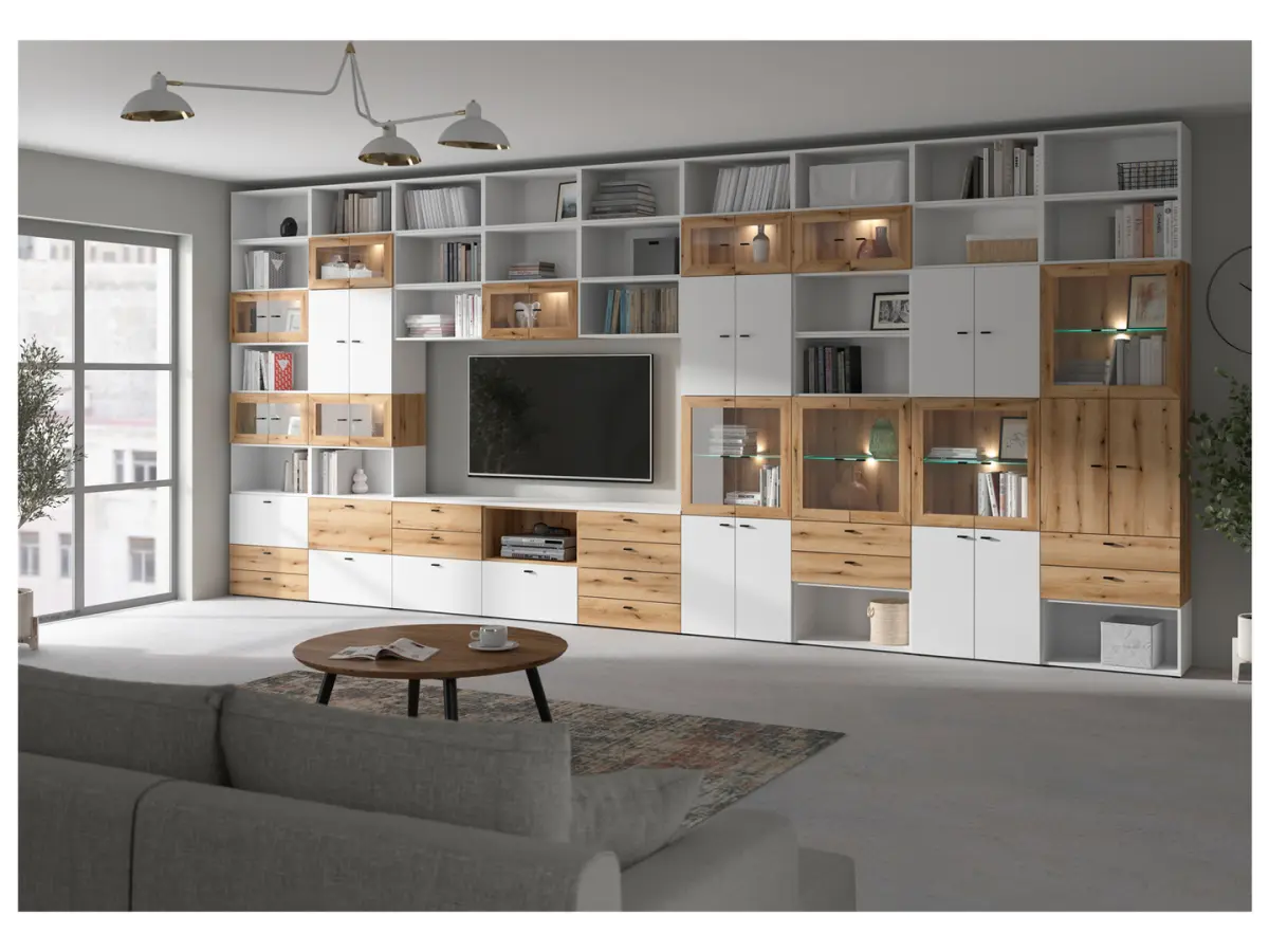 Vitrina System 64 con 2 puertas roble coast evoke