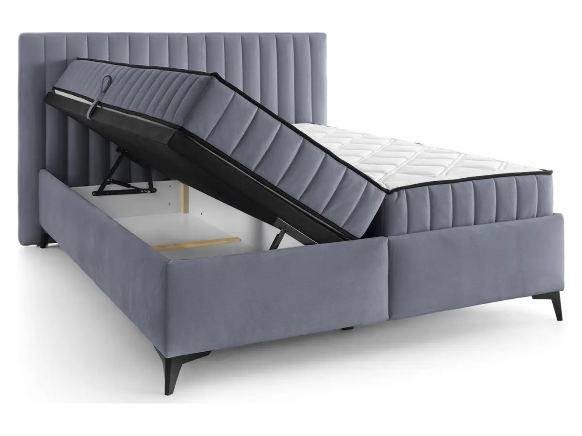 Cama continental Joy 180x200 con contenedores gris