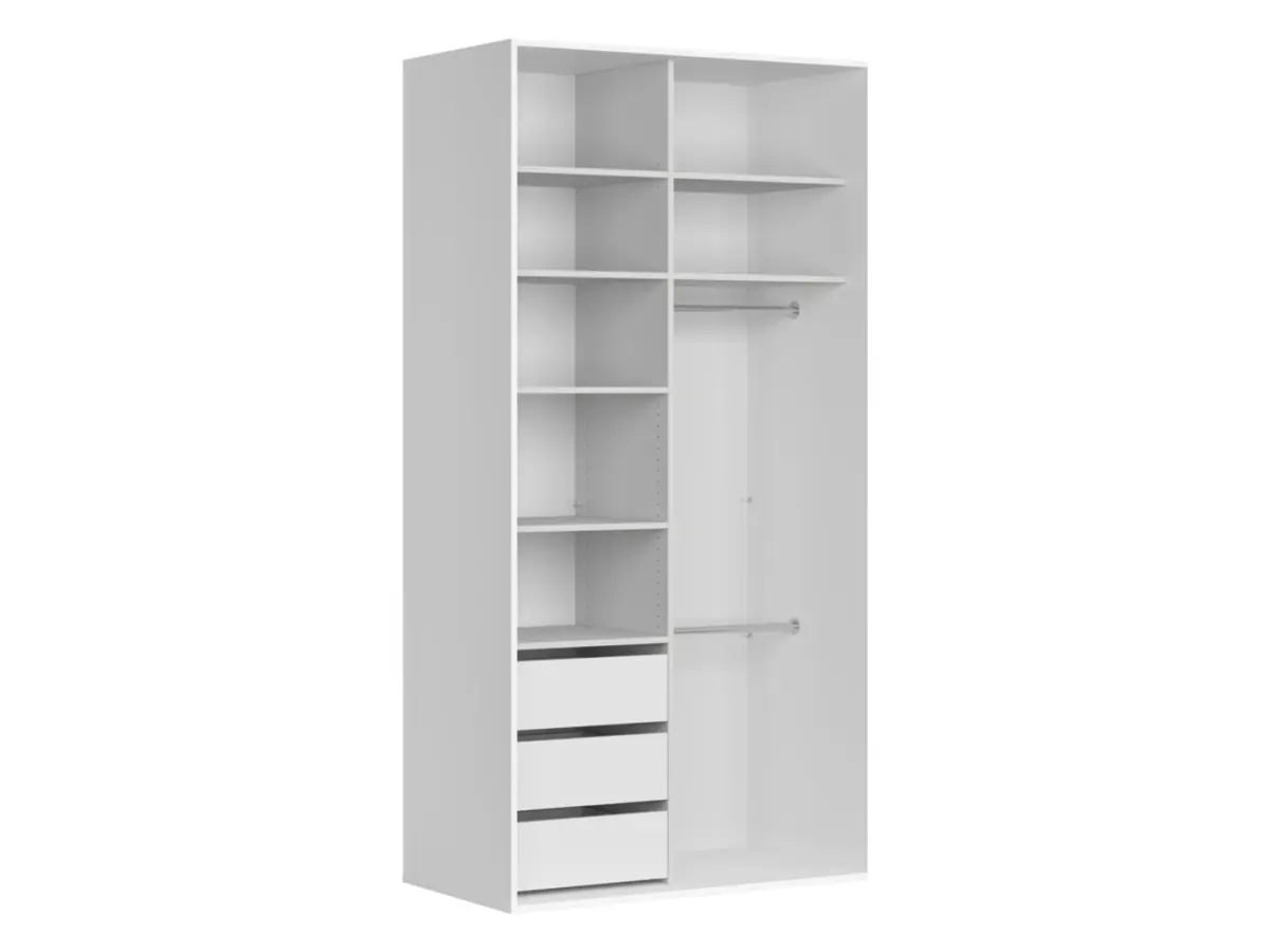 Armario de puertas correderas Flex 120 cm con espejo blanco/cachemira