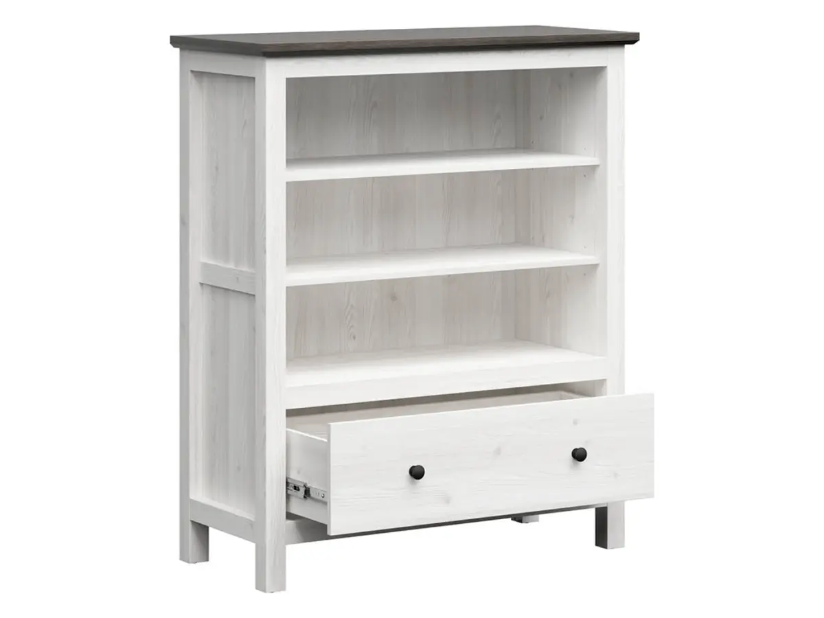 Estantería Hesen 101 cm con cajón y 3 estantes alerce sibiu claro