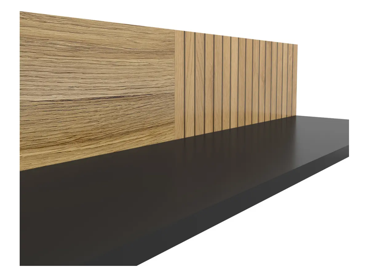 Estante de pared Luen 155 cm roble tegola/roble mauvella