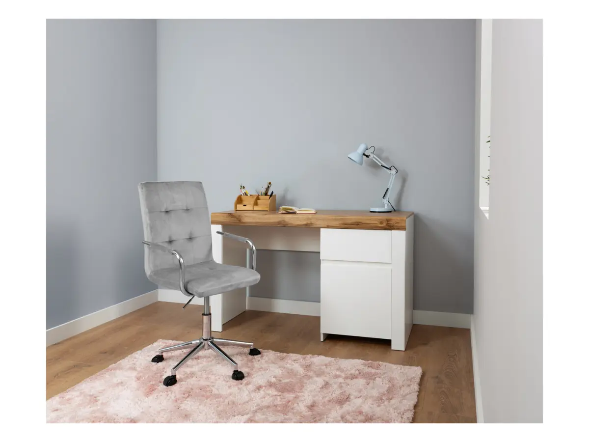 Письменный стол Holten 130 см с дверцей и ящиком дуб вотан/белый