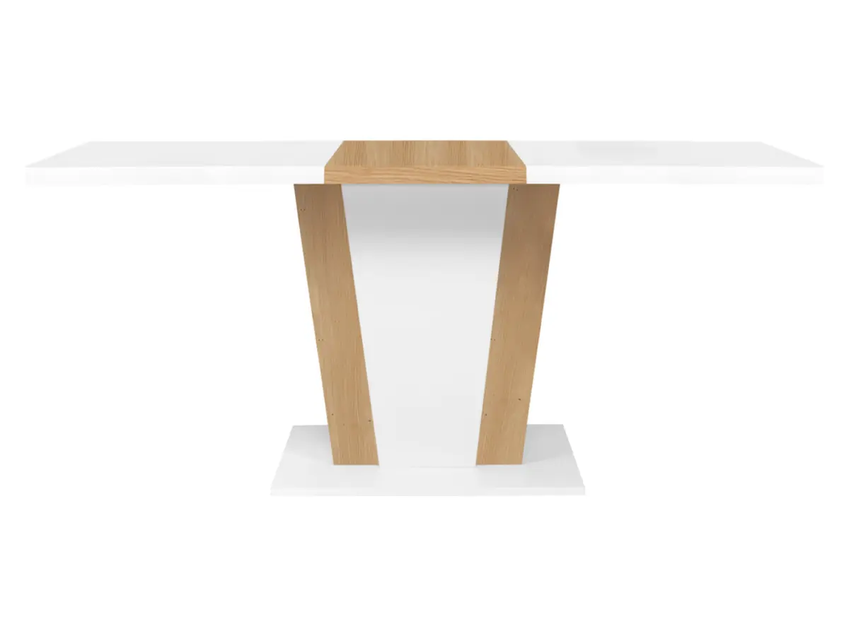 Mesa extensible Zalder 120/160x68 roble artisan/blanco