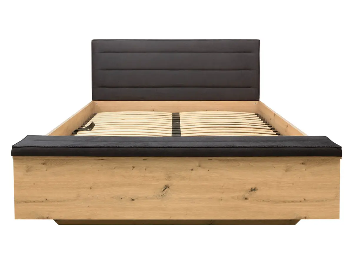 Cama Ostia 160x200 con somier y arcón roble artisan