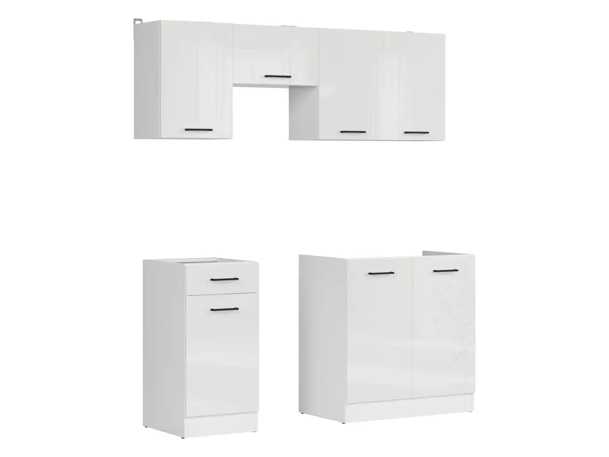 Conjunto de cocina Junona Line 170 cm brillo tiza sin encimera