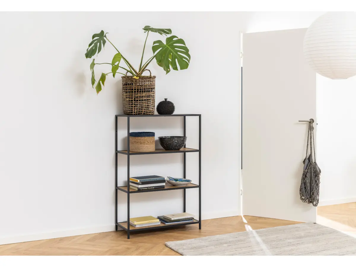 Estantería Seaford 77 cm con 3 estantes roble salvaje mate