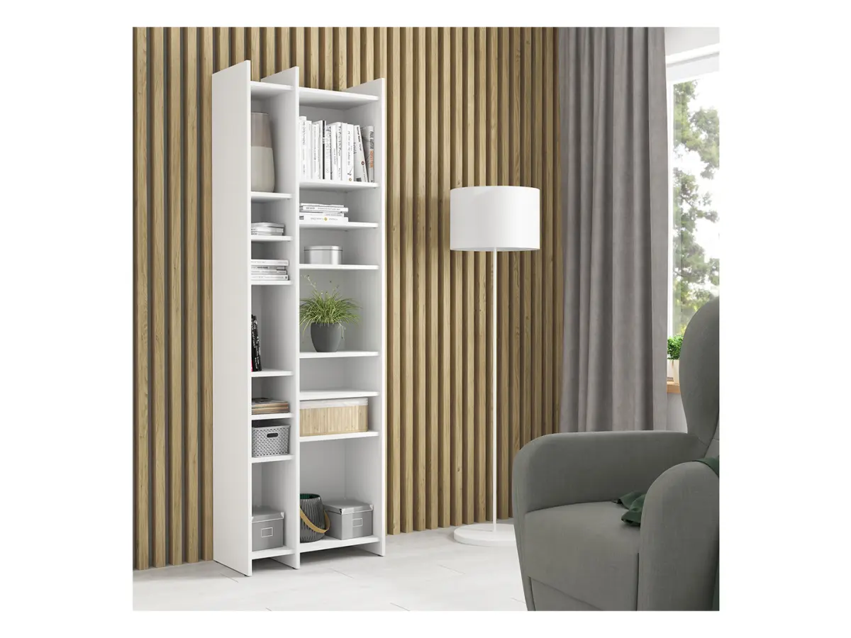 Estantería Lenny 60 cm con 12 estantes blanca