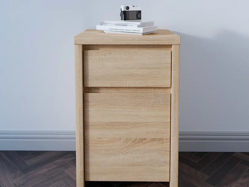 Cómoda Kaspian 49 cm con puerta y cajón roble sonoma