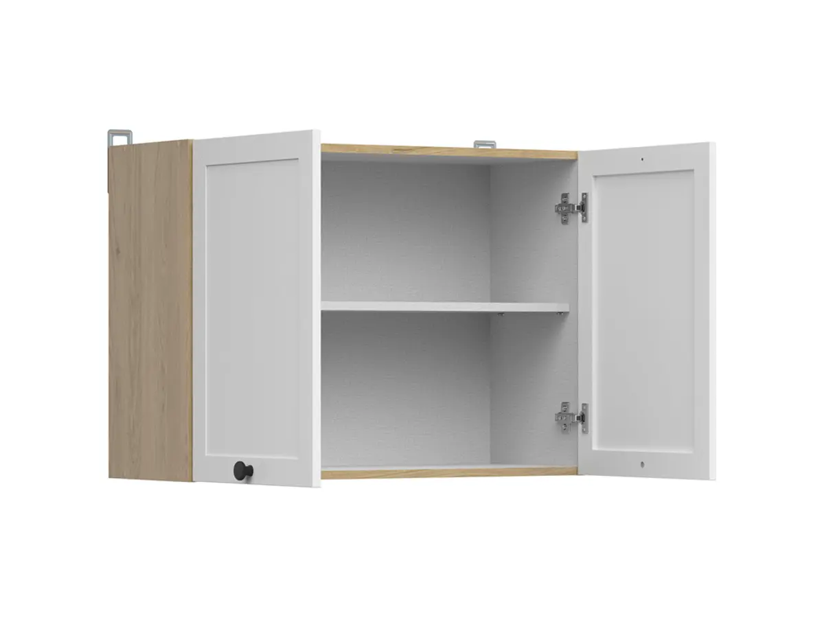 Armario de cocina superior Junona Line 80 cm con 2 puertas roble bernstein/blanco
