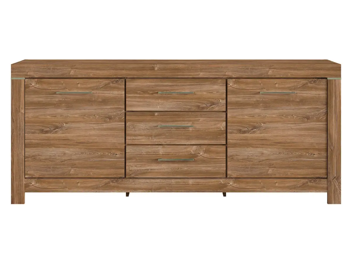 Cómoda Gent 200 cm con 2 puertas y 3 cajones roble stirling