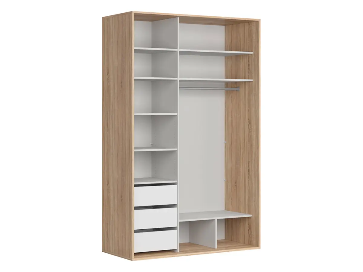 Armario de puertas correderas Flex 150 cm con espejo roble sonoma