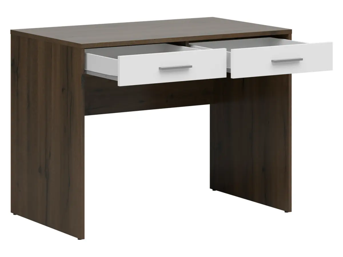 Escritorio Nepo Plus 100 cm con 2 cajones roble noble/blanco