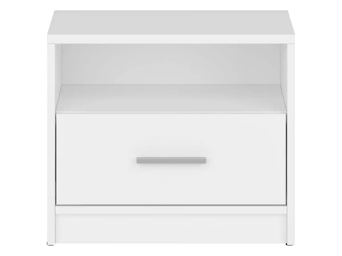 Mesita de noche Nepo Plus 49 cm con cajón blanca
