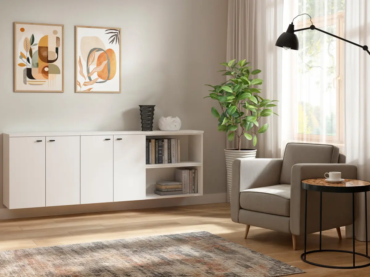 Estantería System 64 con estante blanca