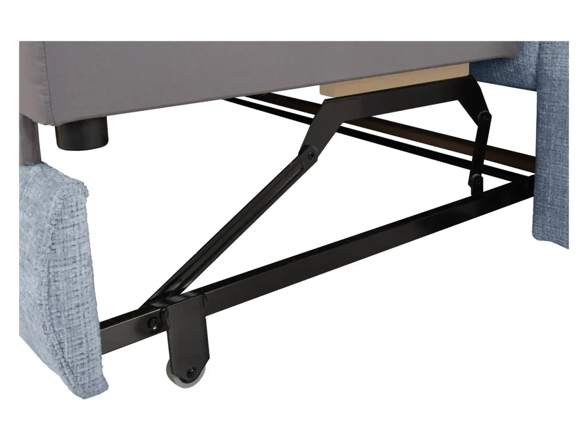 Sofá rinconera izquierdo Aguda convertible con arcón azul