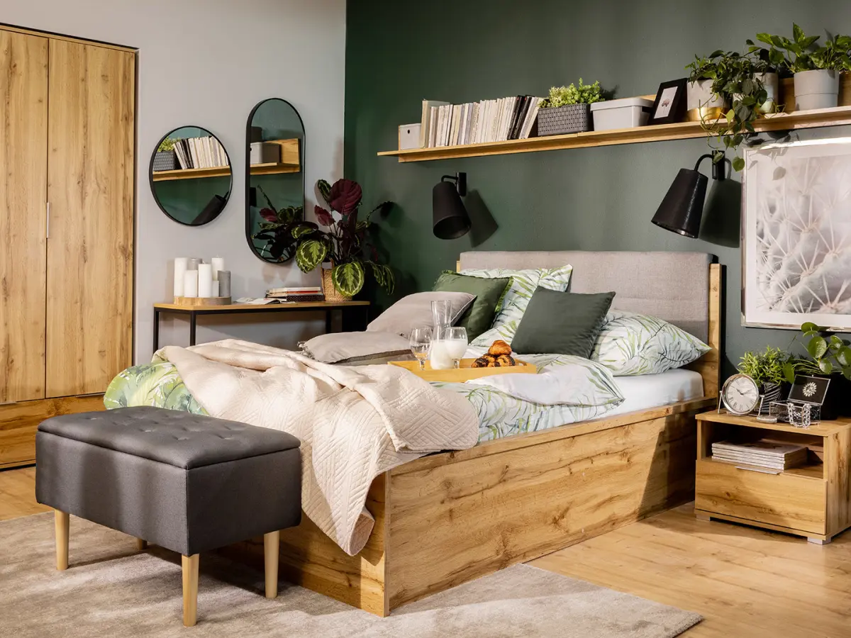 Cama Zele 160x200 roble wotan