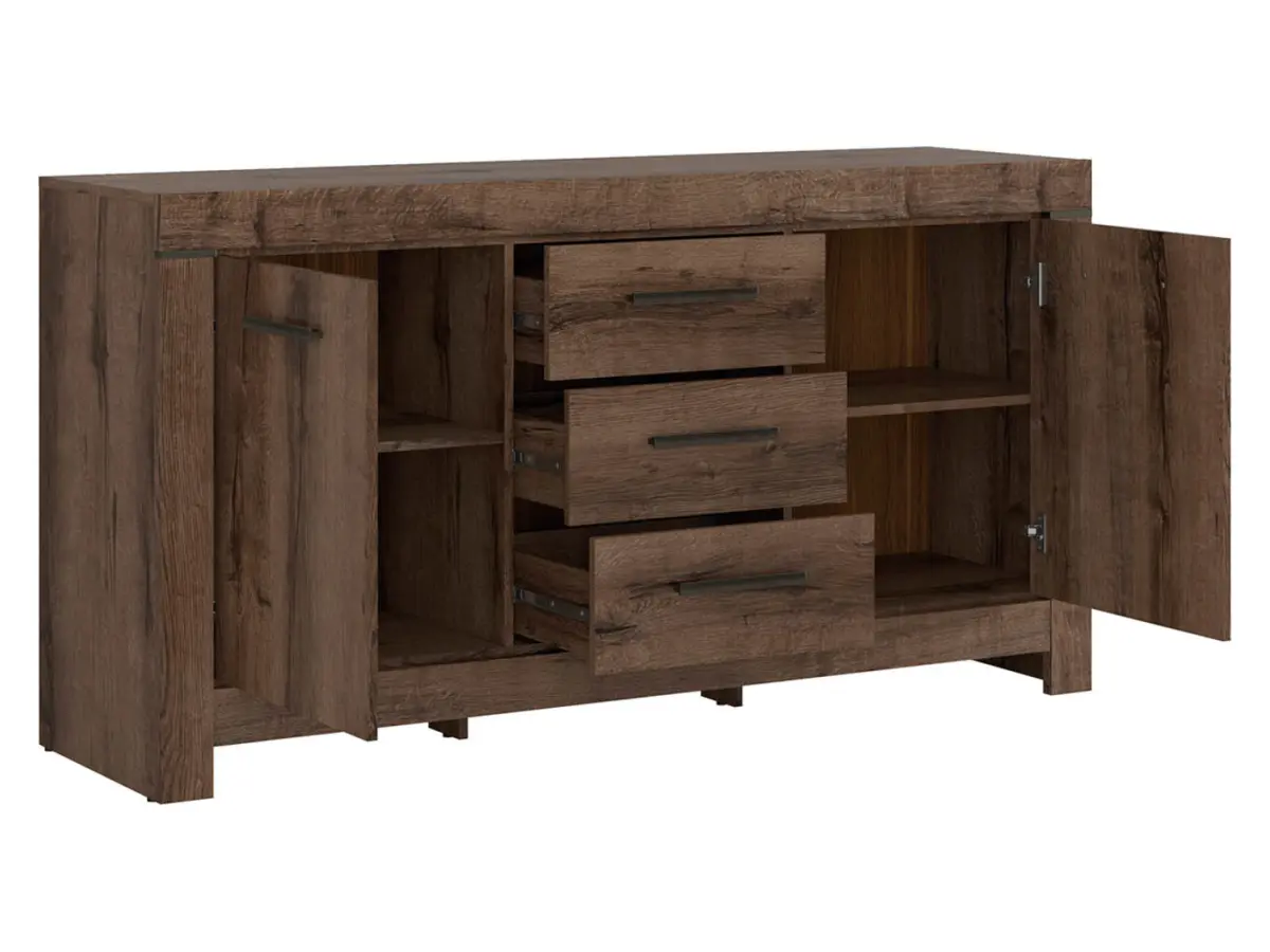 Cómoda Balin 160 cm con 2 puertas y 3 cajones roble monastery