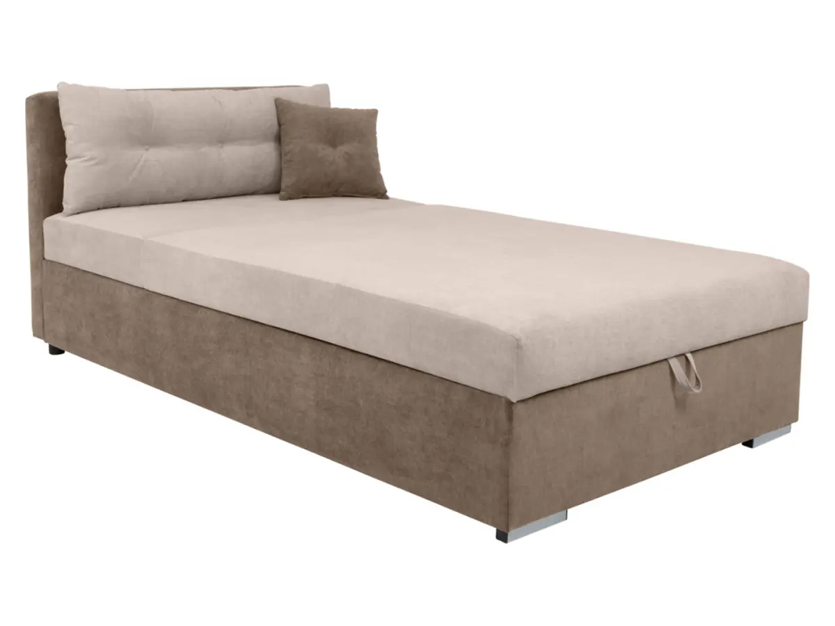 Sofá cama Rico con arcón y respaldo ajustable beige