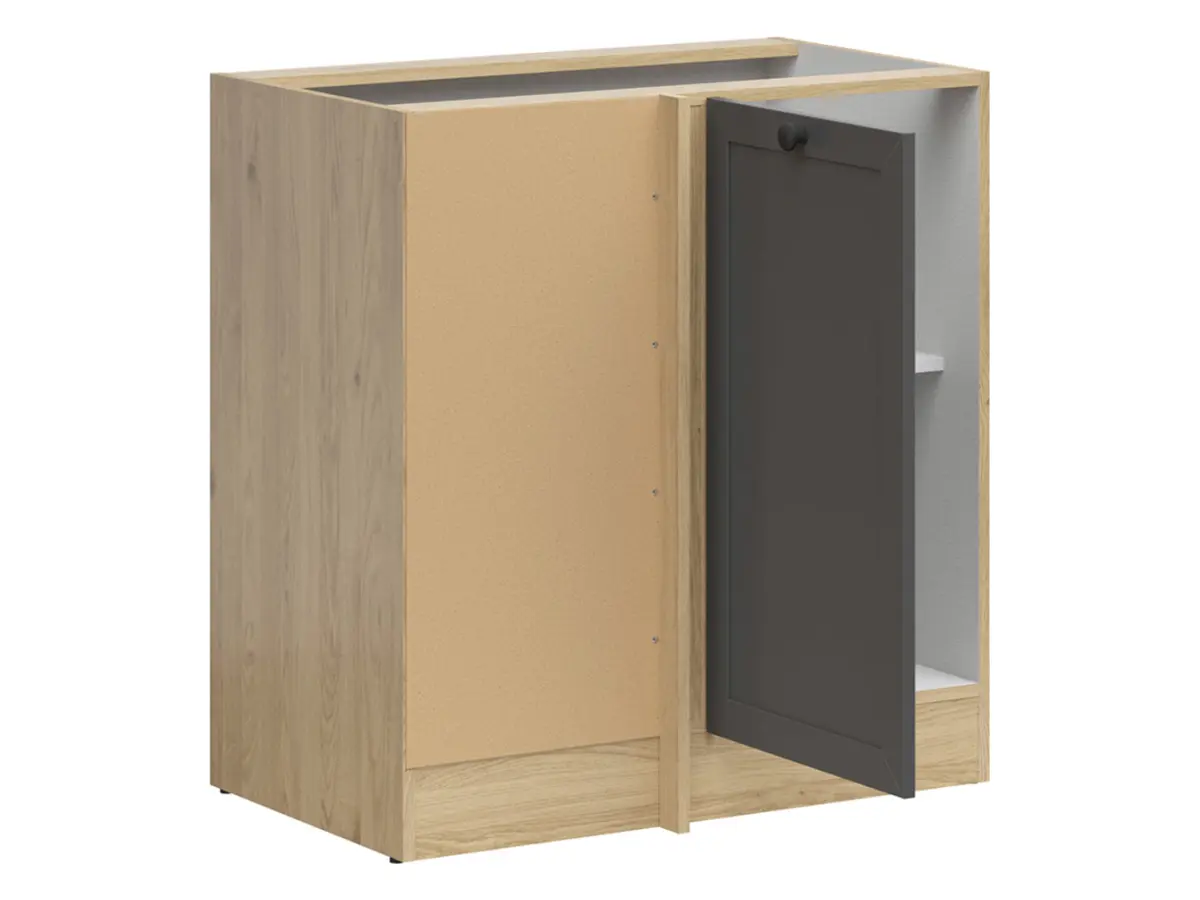 Mueble de cocina bajo rinconero Junona Line izquierdo roble bernstein/grafito ocupa rincón 100x60 cm