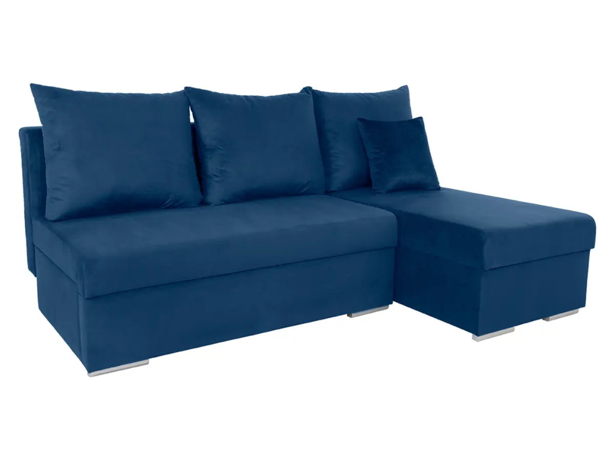 Sofá rinconera universal Laro convertible con arcón azul marino