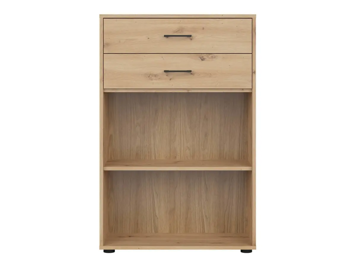 Estantería Space Office 80 cm con 2 cajones y 2 estantes roble artisan