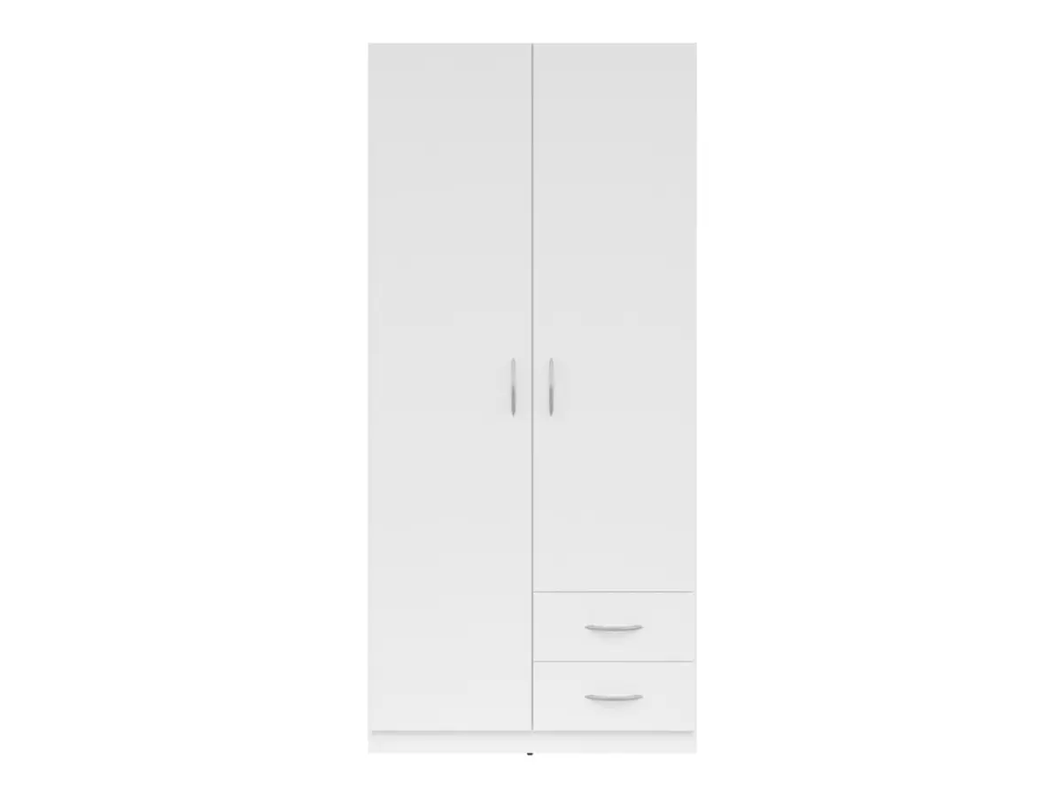 Armario de dos puertas Casao 91 cm con cajones blanco