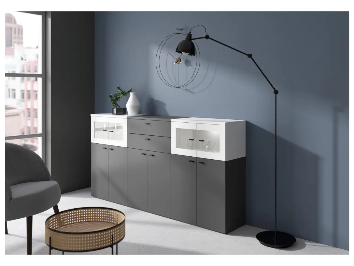 Vitrina System 64 de 2 puertas blanca