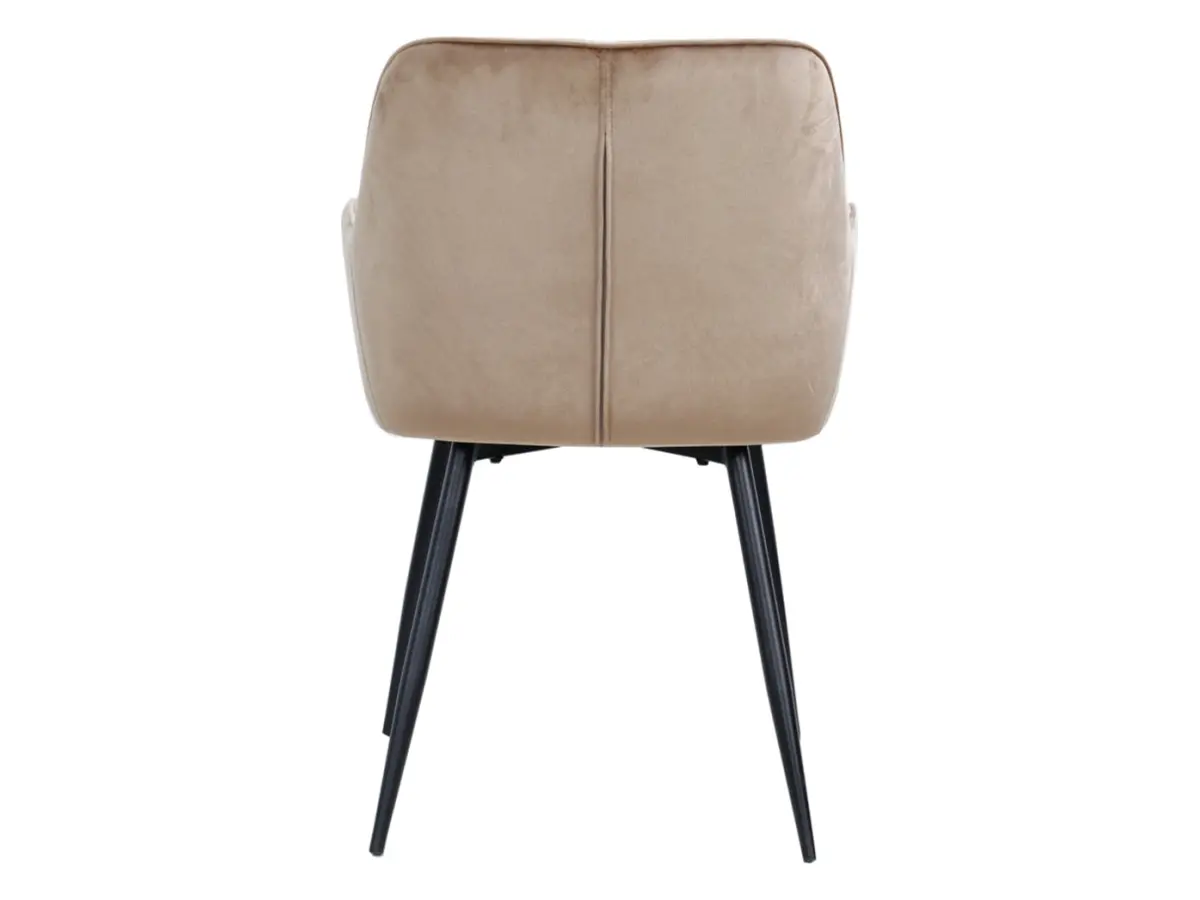 Silla tapizada Nicolas de terciopelo beige