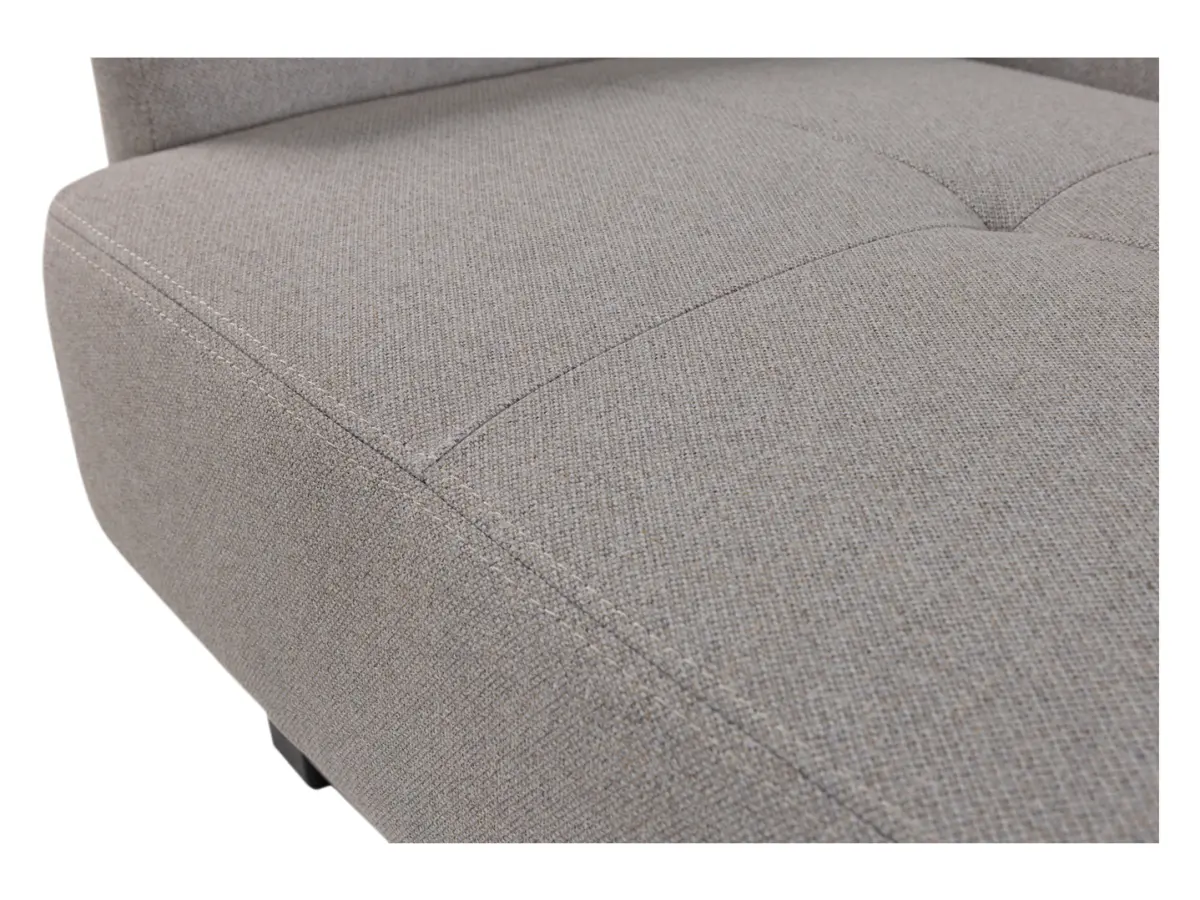 Sofá cama de tres plazas Maro plegable con arcón, tela trenzada gris