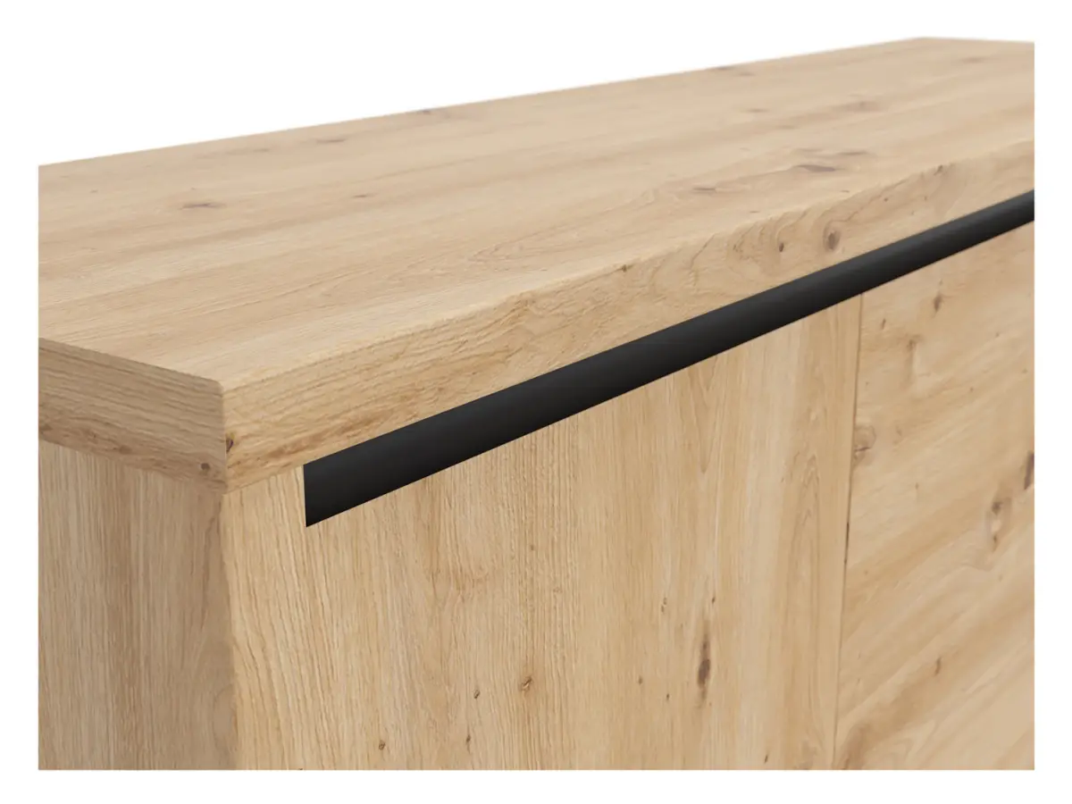 Szafka TV Larios 143 cm z 3 drzwiczkami dąb artisan/czarny