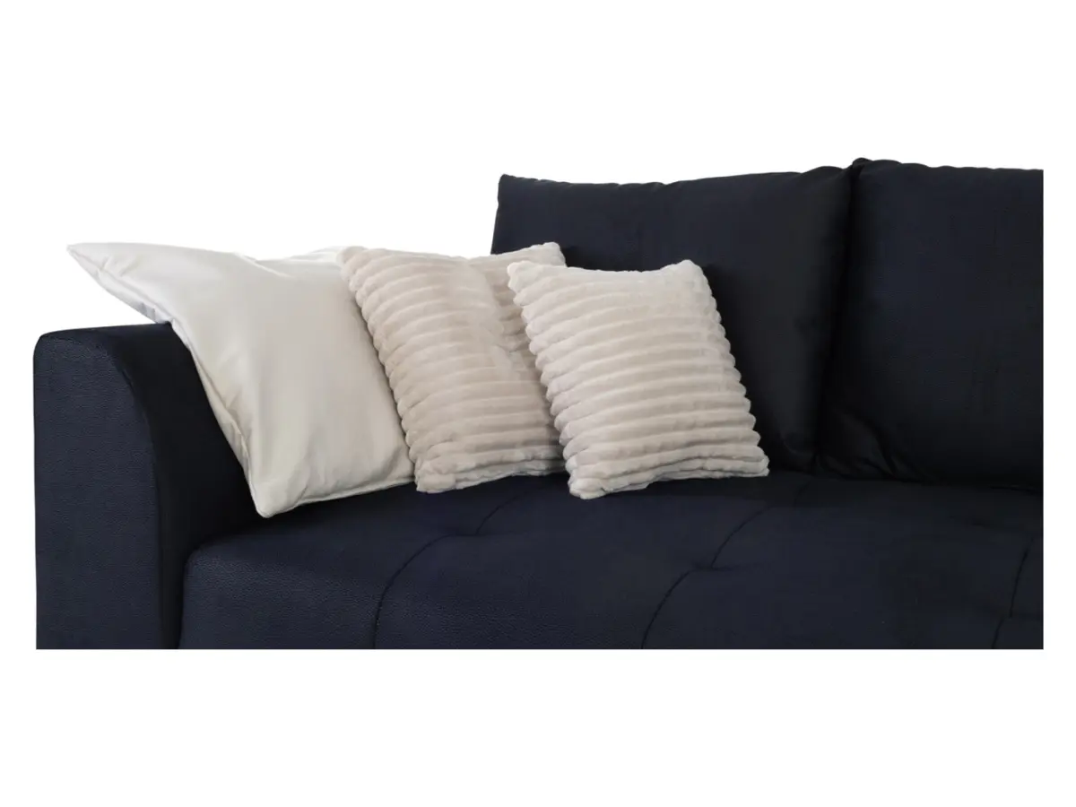 Sofá de tres plazas Royal IV convertible con arcón negro