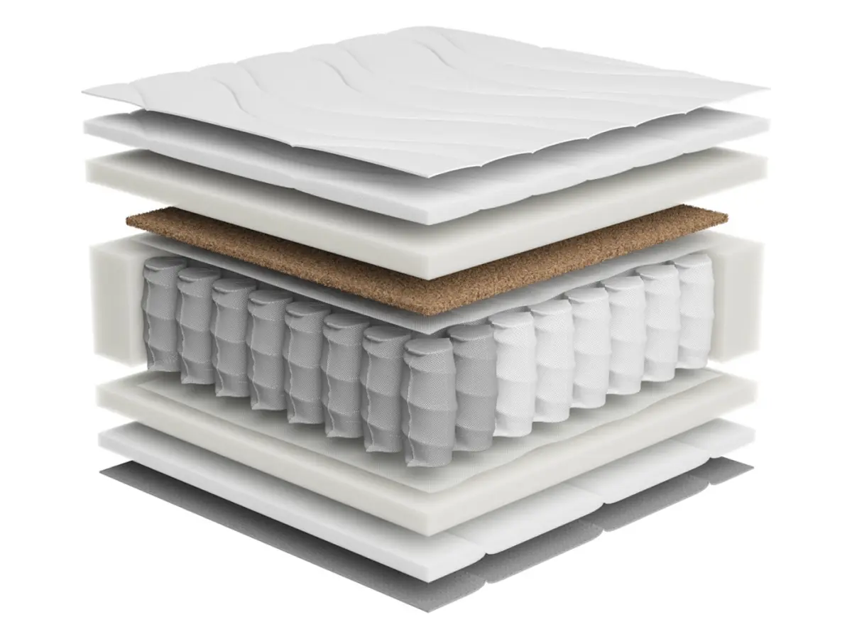 Conjunto de cama Alameda blanco brillo con somier y colchón Ceres AV 160x200