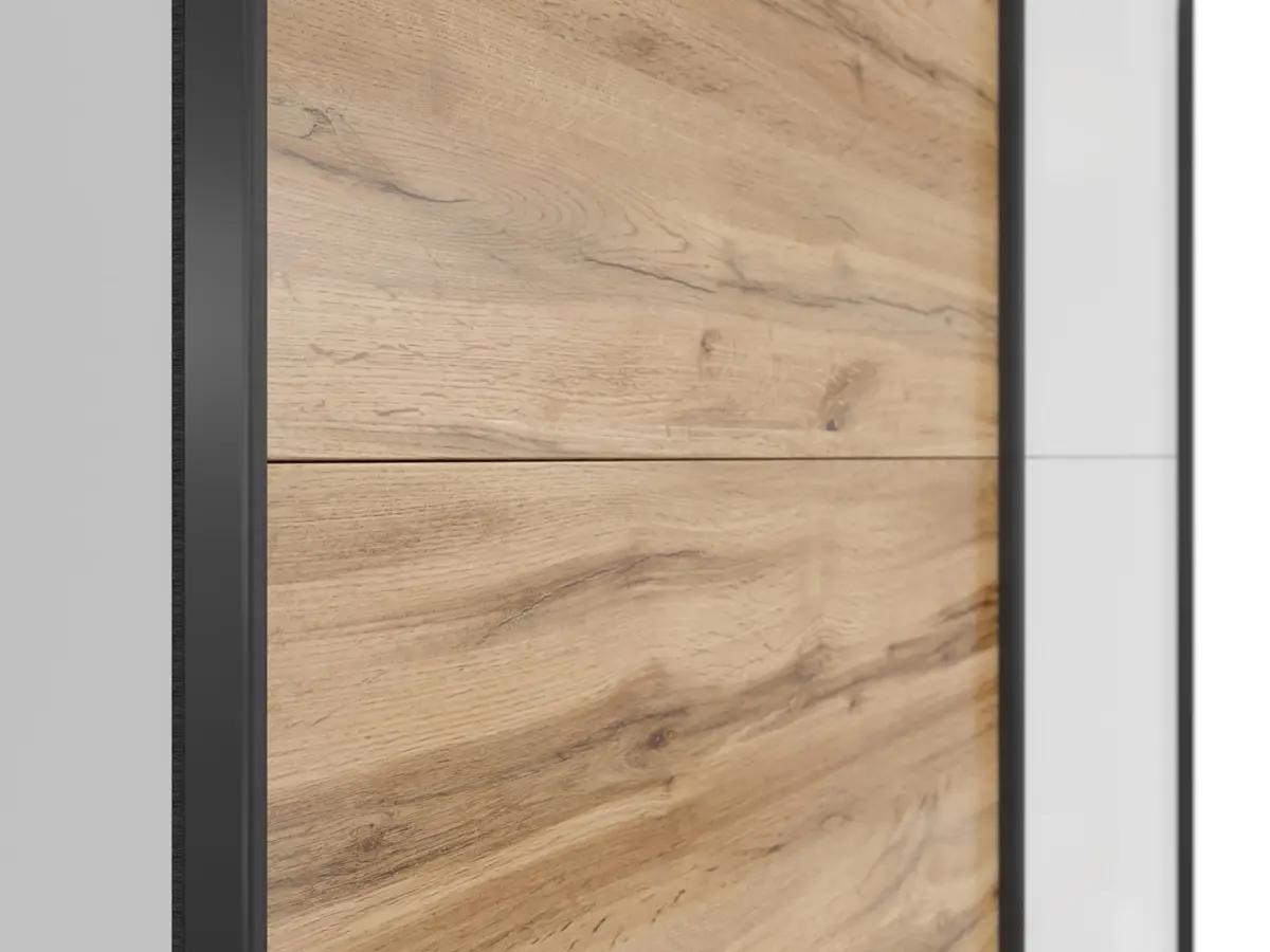 Шкаф-купе Tetrix 153 см белый глянец/дуб вотан