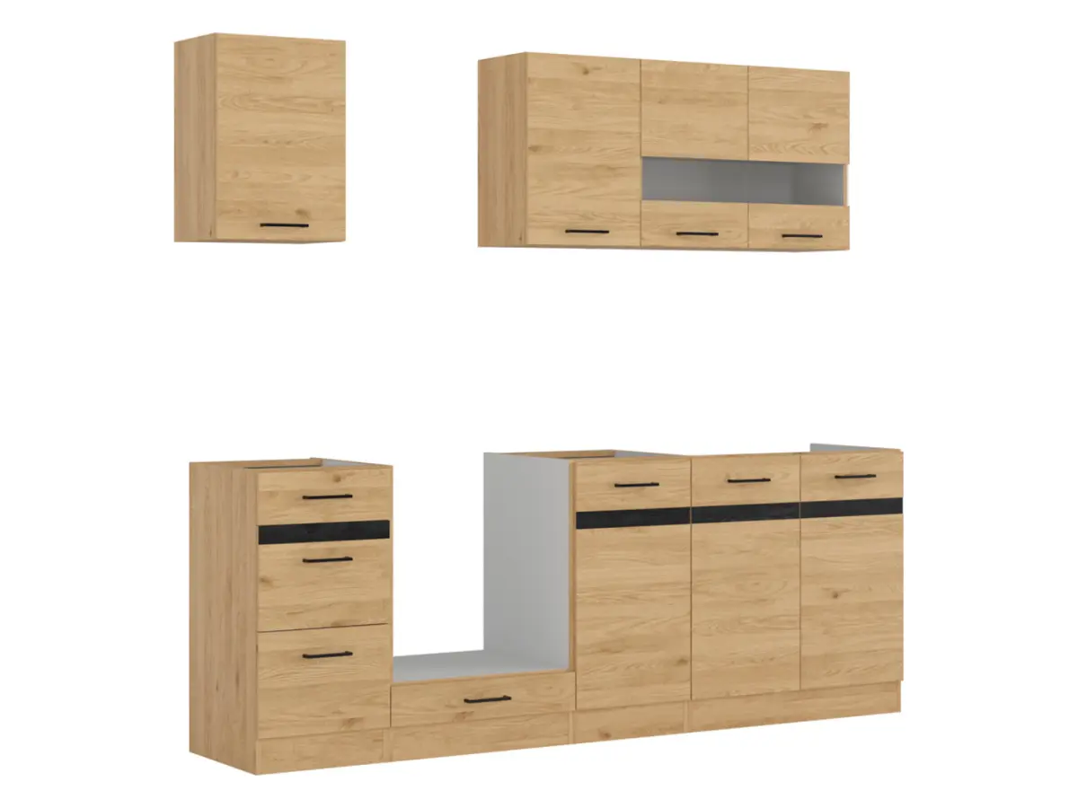 Conjunto de cocina Junona Line 220 cm roble bernstein