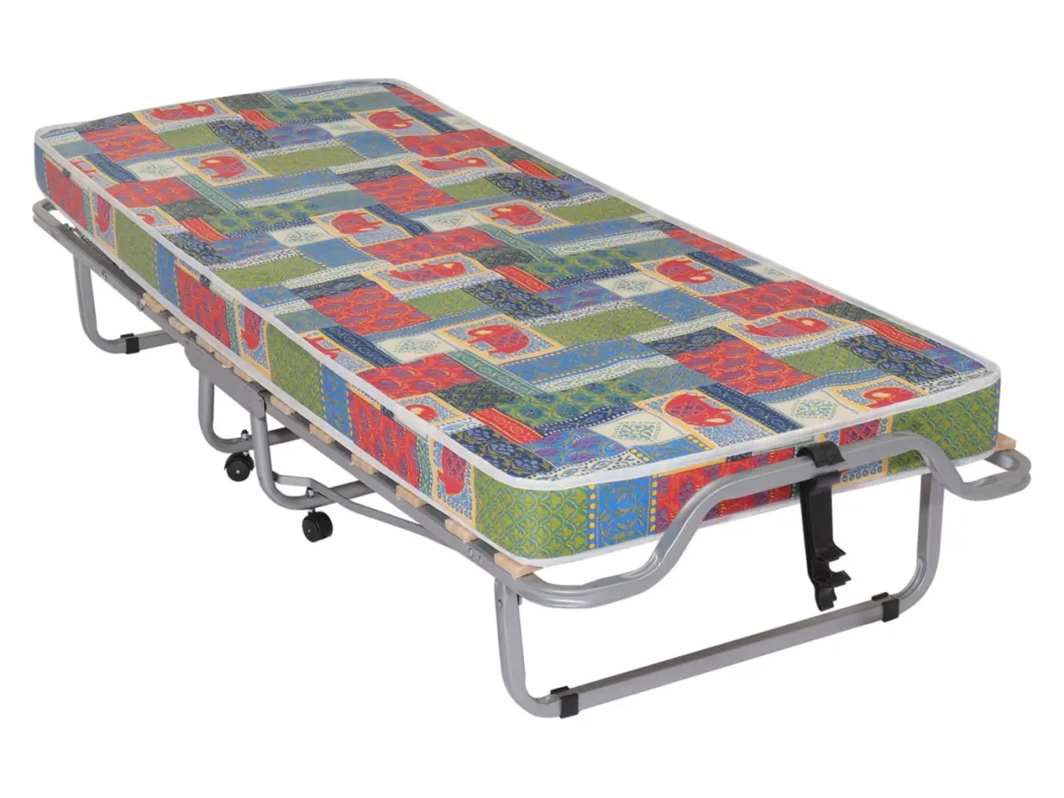 Cama plegable Sydney 80x190 de metal con colchón