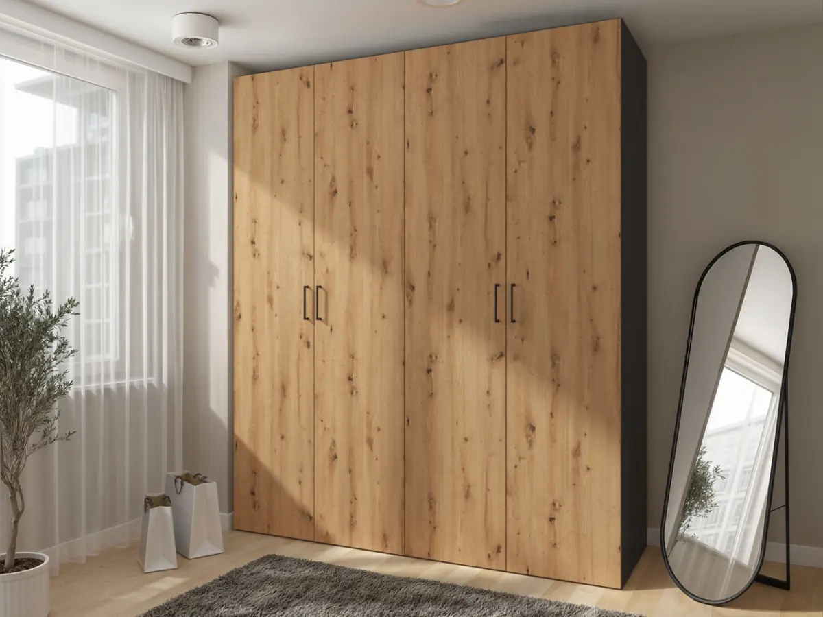 Armario modular Flex 200 cm con 4 puertas grafito/roble artisan