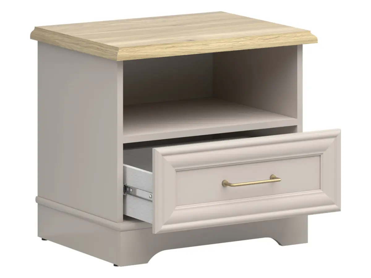 Mesita de noche Anga 54 cm con cajón cachemira/roble mauvella