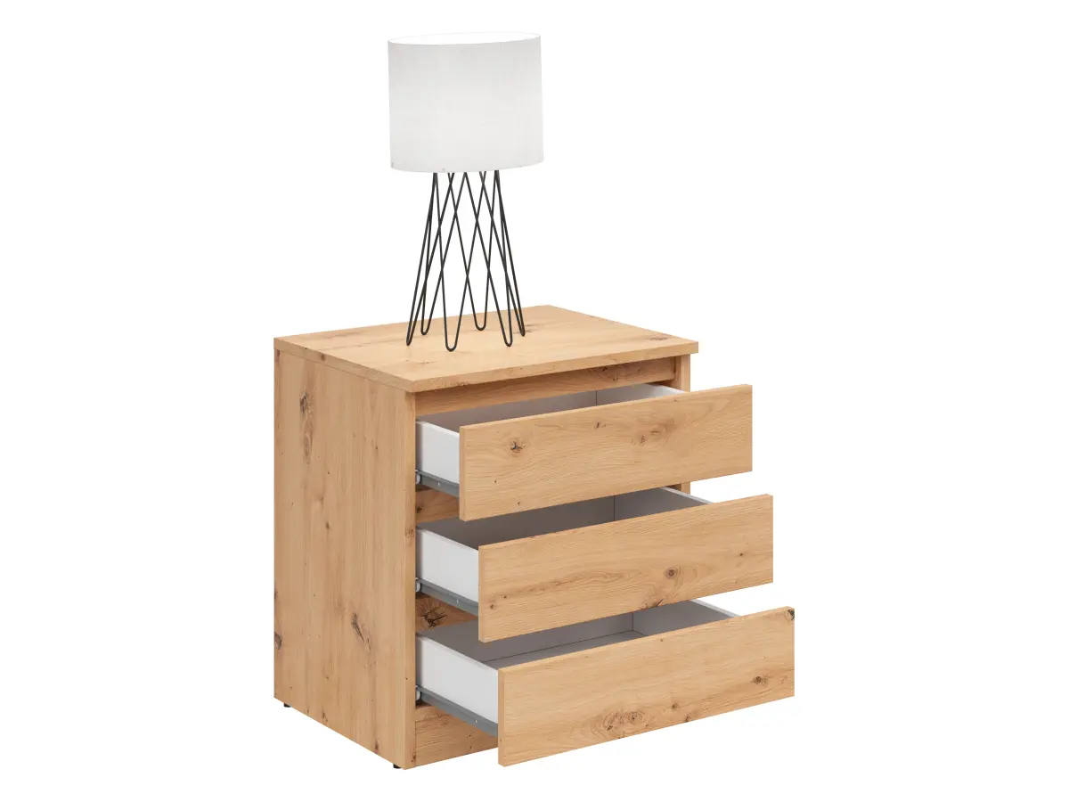 Szafka nocna Saturn 45 cm z 3 szufladami dąb artisan