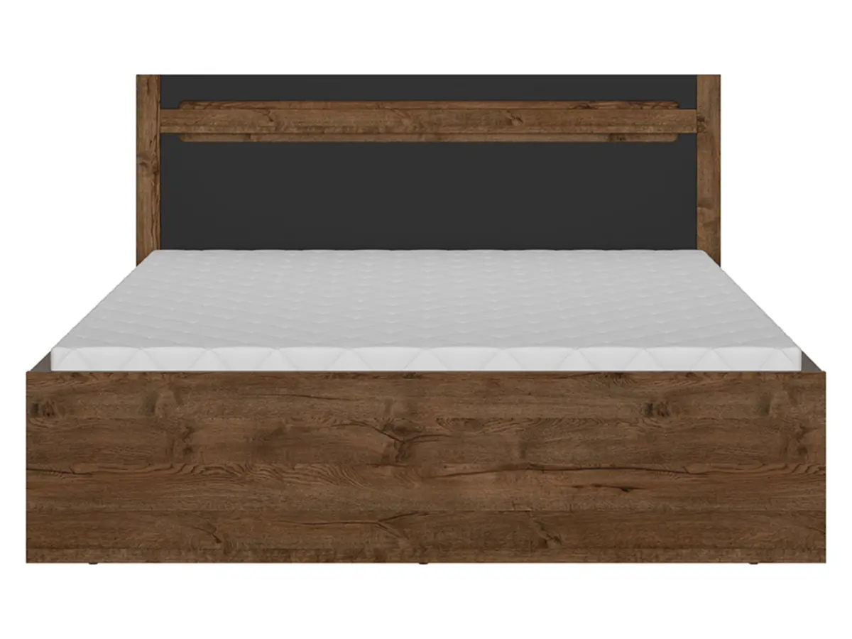 Cama Ruso 160x200 con somier y contenedor roble april