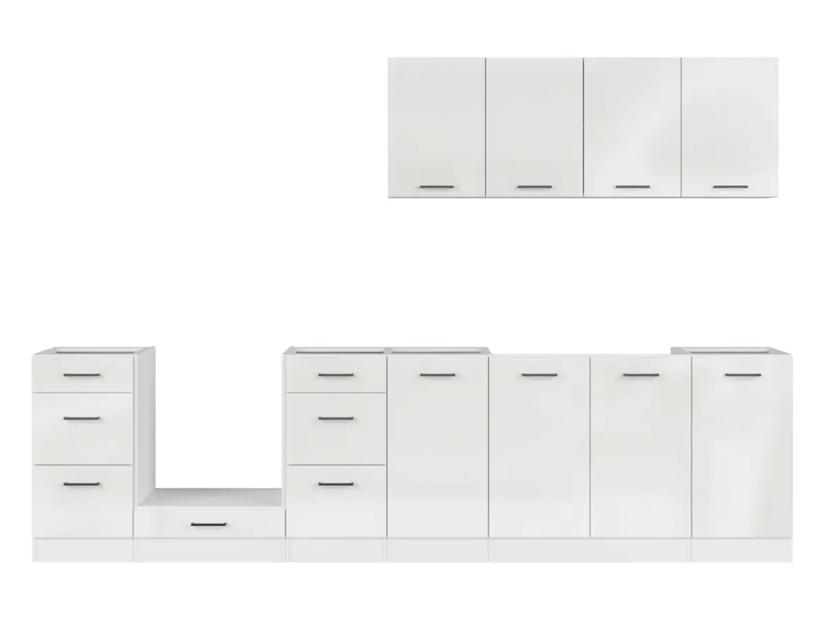 Conjunto de cocina Junona Line 300 cm brillo tiza