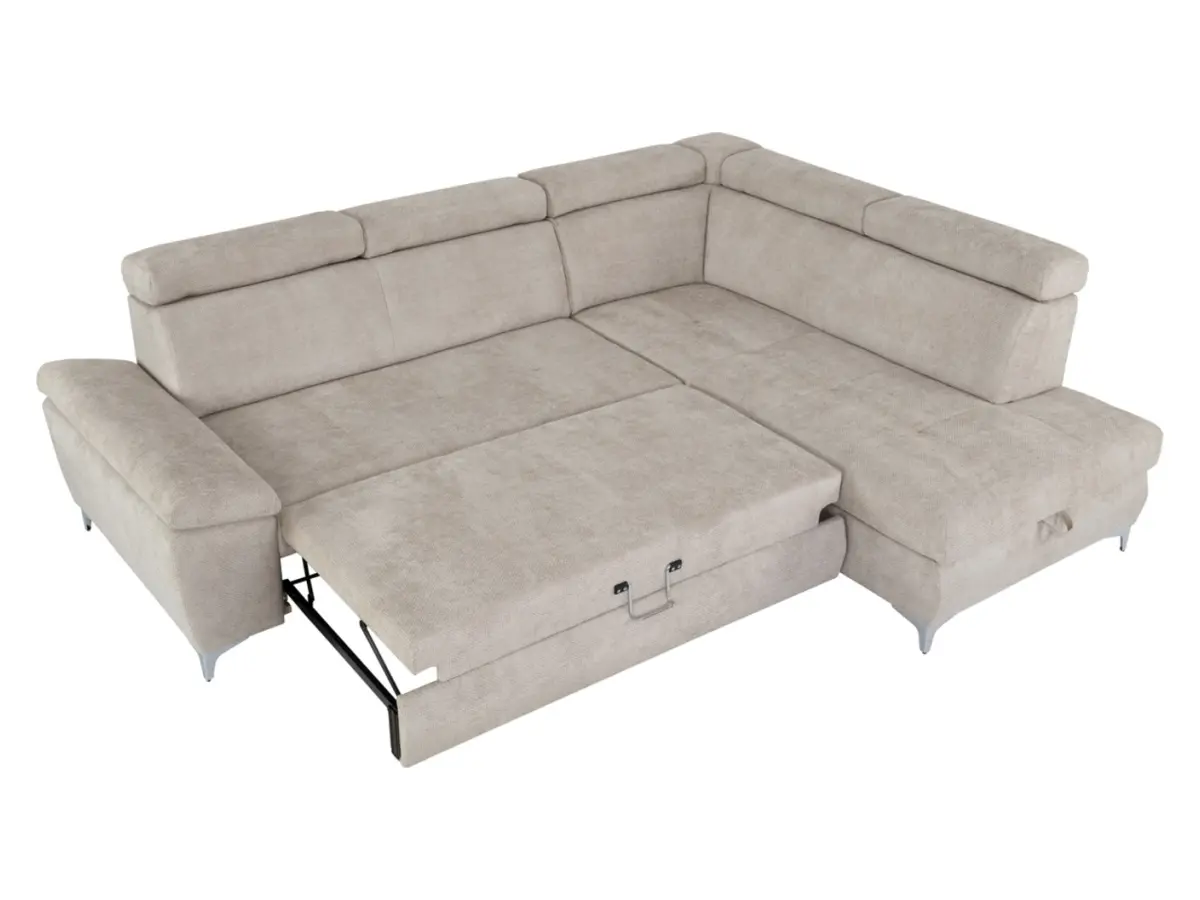 Sofá rinconera derecho Raul convertible con arcón beige